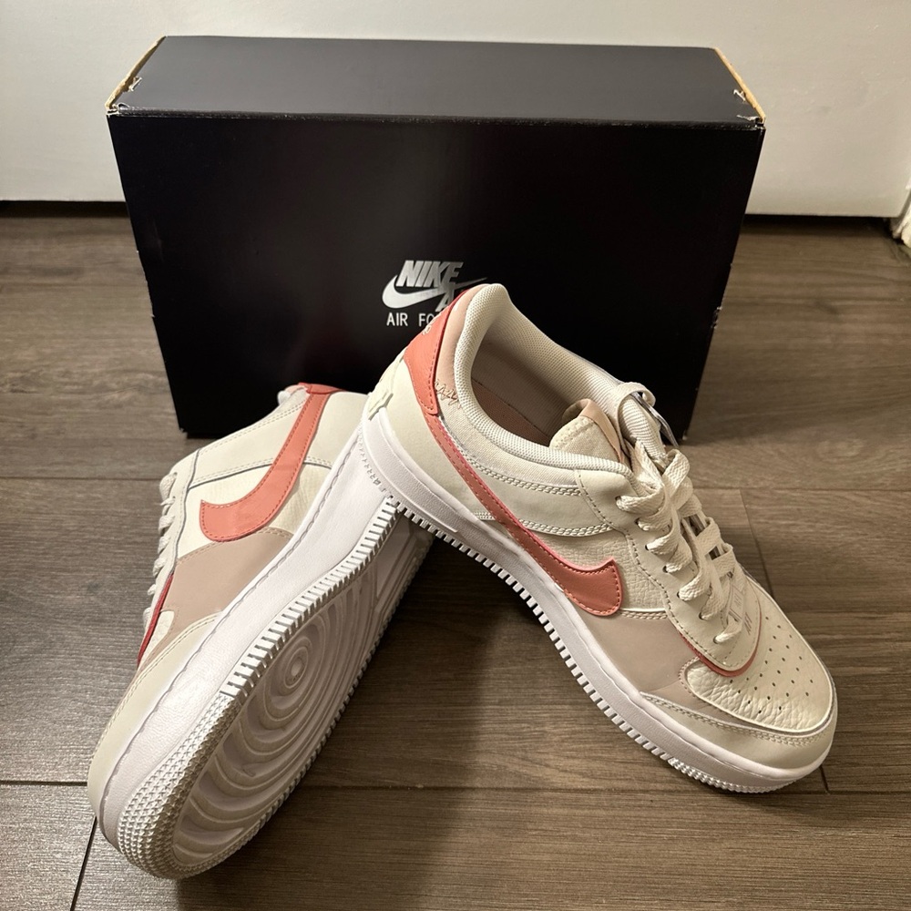 Nike Air Force 1 Shadow Women Phantom/Pink Oxford/White/Red Stardust Sneakers 9W